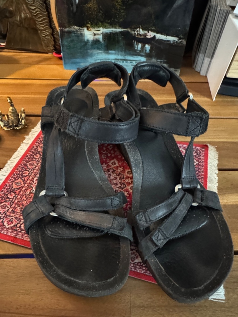 Women's Teva Ysidro Black Strappy Leather Sandals
